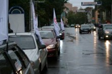 В Донецке ударили автопробегом по некачественному топливу