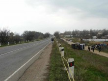 В Крыму перевернулся пассажирский автобус