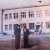 В 1944 году школа №12 была восстановлена и распахнула двери для учащихся. В.Н. Дудин и А.Н. Степанов в школьном дворе