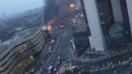 В центре Лондона упал вертолет