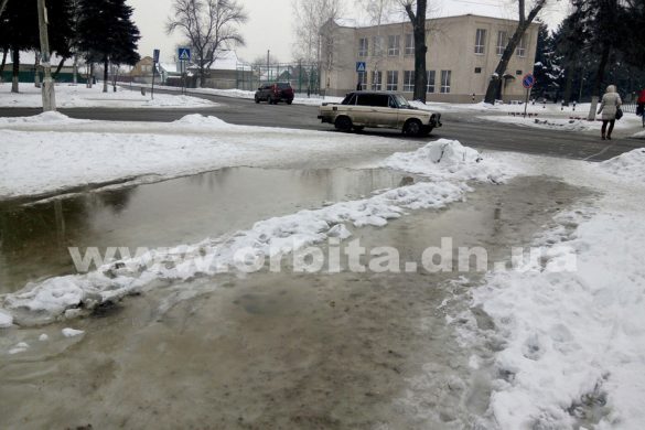 В сквере Соборный города Покровска – снова потоп