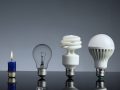 Candle, tungsten bulb,fluorescent bulb and LED bulb