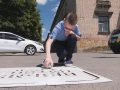Всеукраїнська акція «Відповідальний пішохід» - попереджуючі написи з’явилися у Покровську