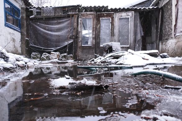 Потоп у приватній садибі. Порив водогону завдав клопоту мешканцям Котлиного