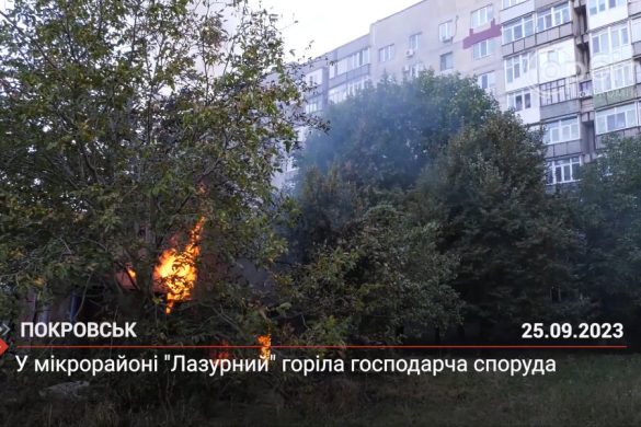У мікрорайоні "Лазурний" горіла господарча споруда